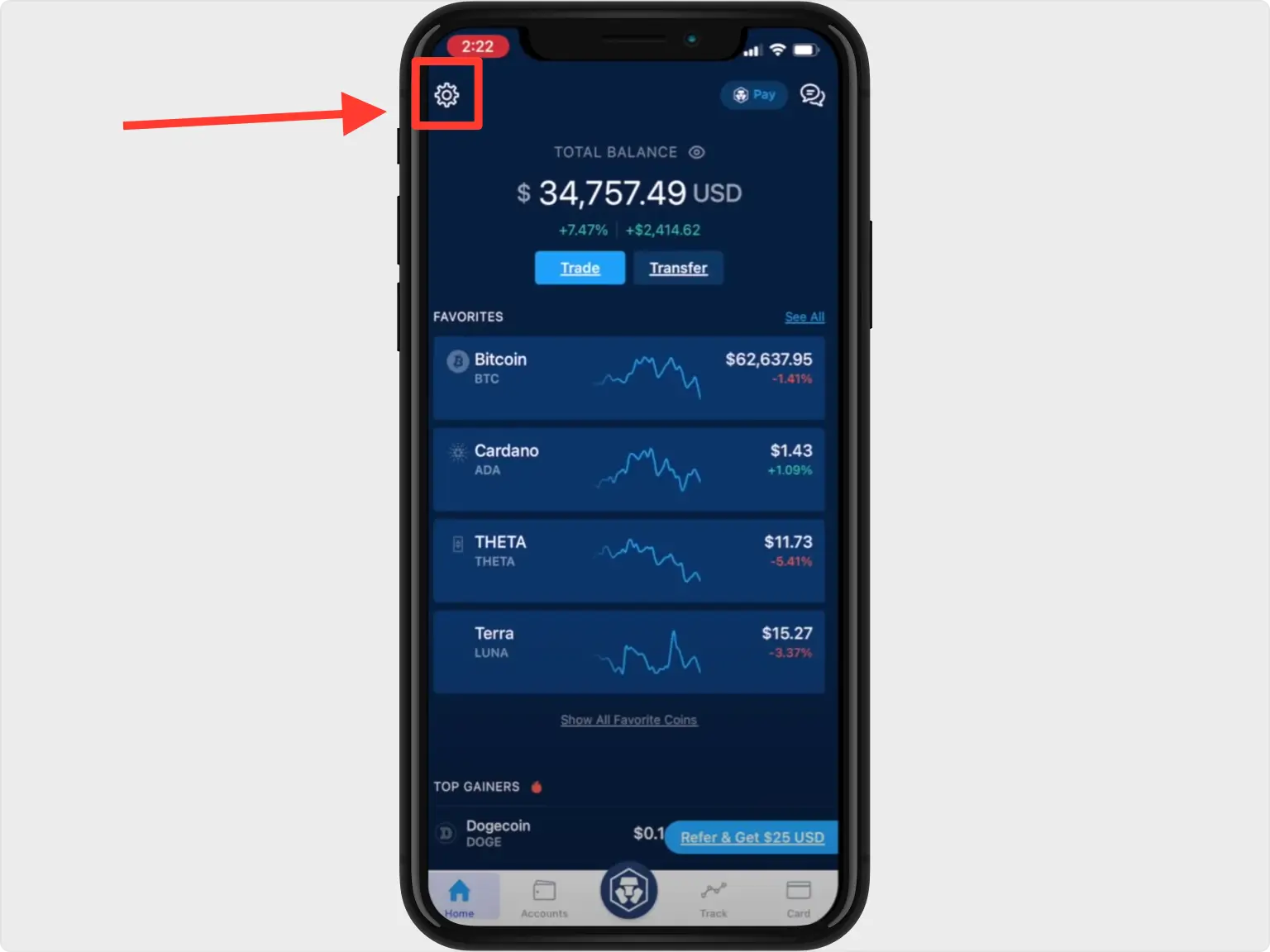 Locate 2FA Settings