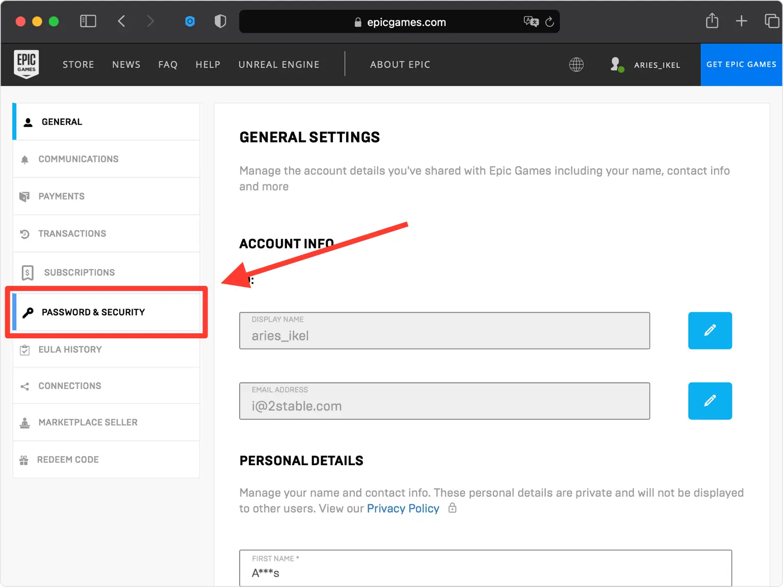 Password and Security