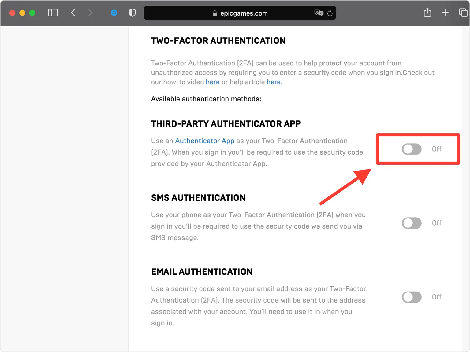 Activate Third-Party Authenticator App