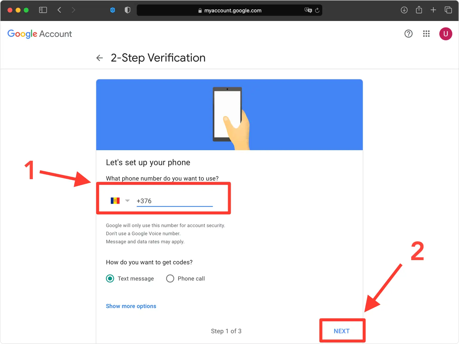 Confirm your phone number